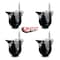 Service Caster 4 Inch Soft Rubber Wheel Swivel 34 Inch Threaded Stem Caster Set with Brake SCC SCC-TS20S414-SRS-PLB-34212-4 - alternate 4